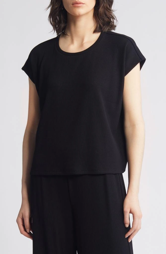 Eileen Fisher Crewneck Boxy Rib T-Shirt 1