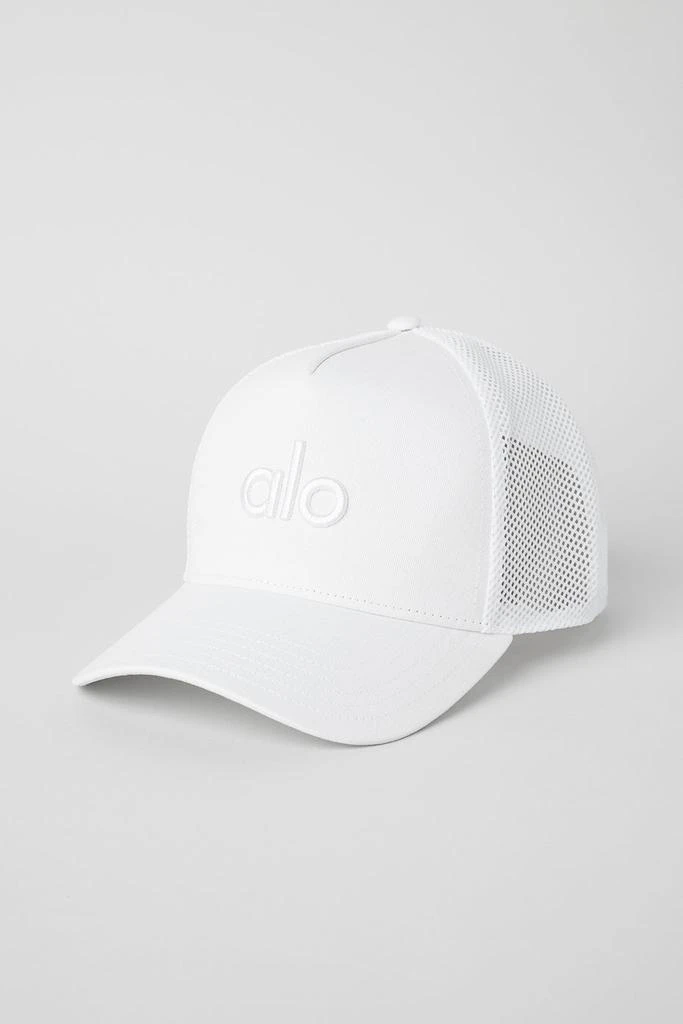 Alo District Trucker Hat - White/White 1