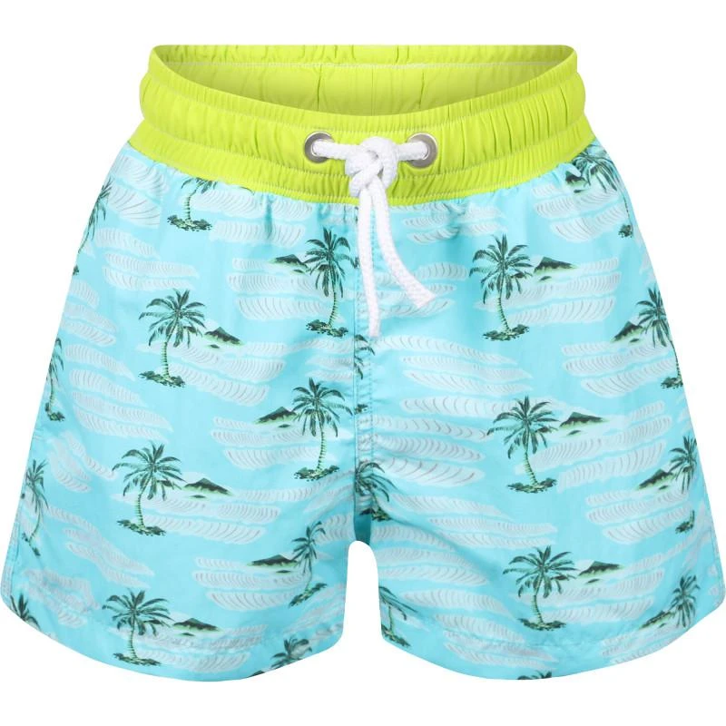 BANANA MOON Palm trees print swimming shorts in light blue 1