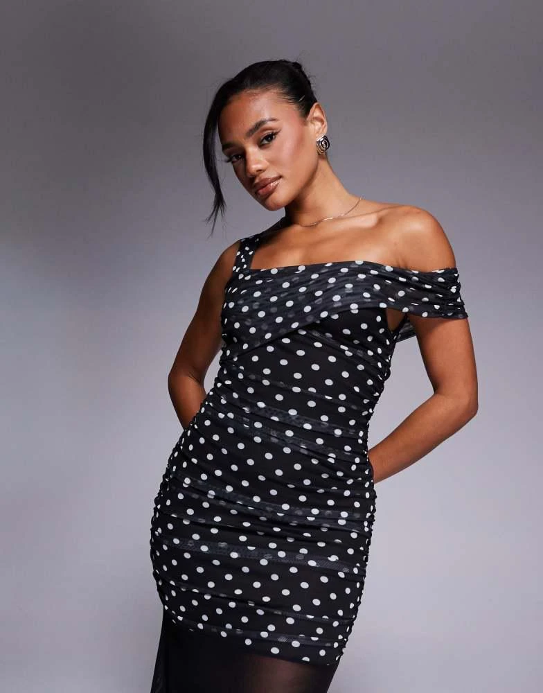 chinese dress ladies Polka Dot Tiered Dress S – OMNIA main image 0