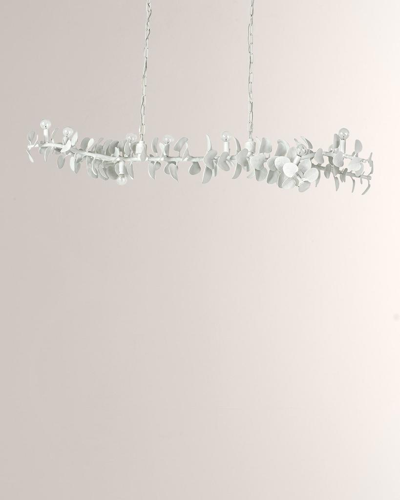 Palecek Eucalyptus Leaf Brass Linear Chandelier