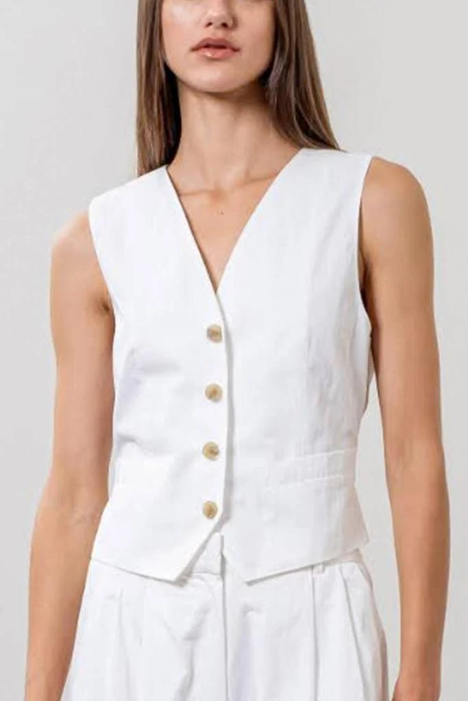 Moon River Moon River - Button Front Sleeveless Vest 1