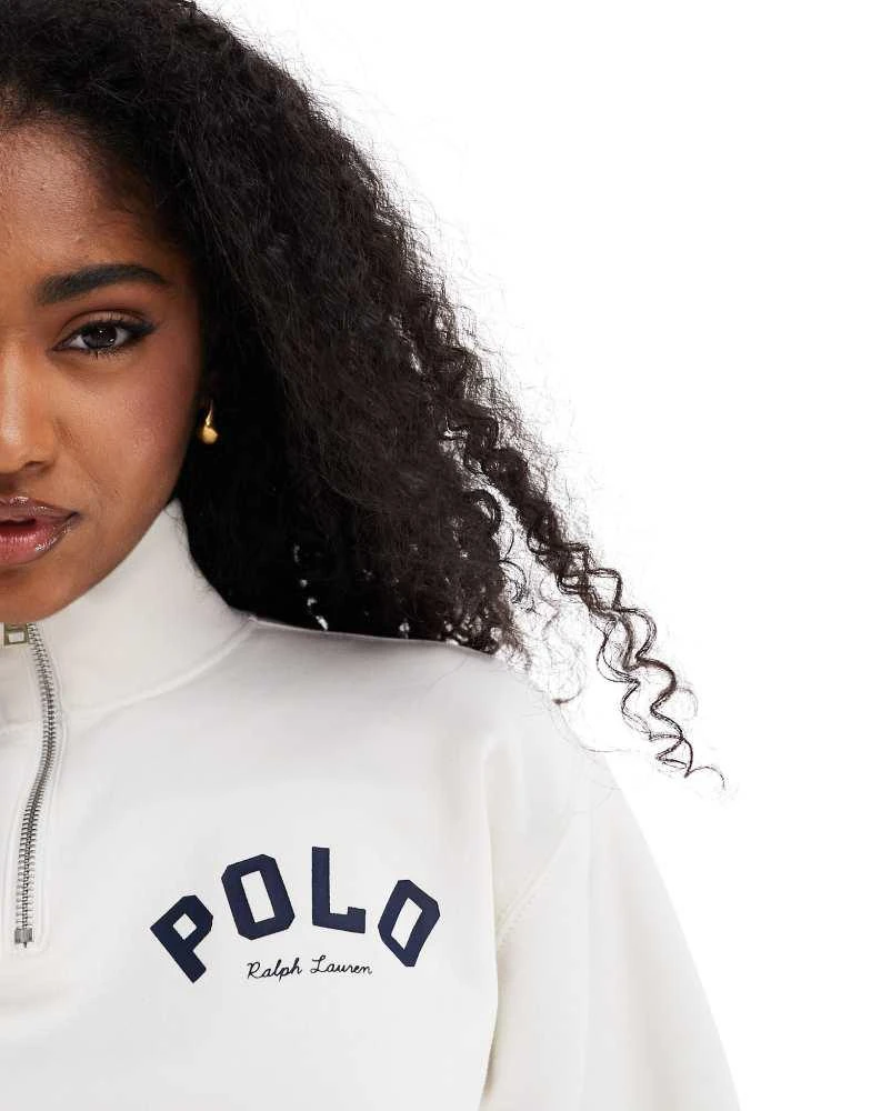 Ralph Lauren Polo Ralph Lauren co-ord half zip sweatshirt in off white 2