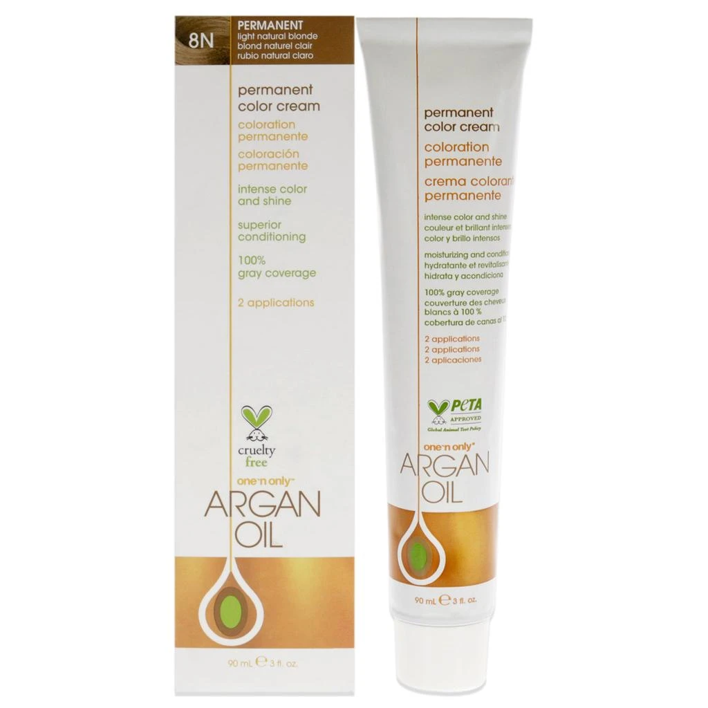 One n Only Argan Oil Permanent Color Cream - 8N Light Natural Blonde by  for Unisex - 3 oz Hair Color 1