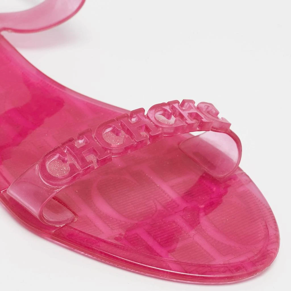 CH Carolina Herrera CH Carolina Herrera Pink Jelly Ankle Strap Flat Sandals Size 37 7