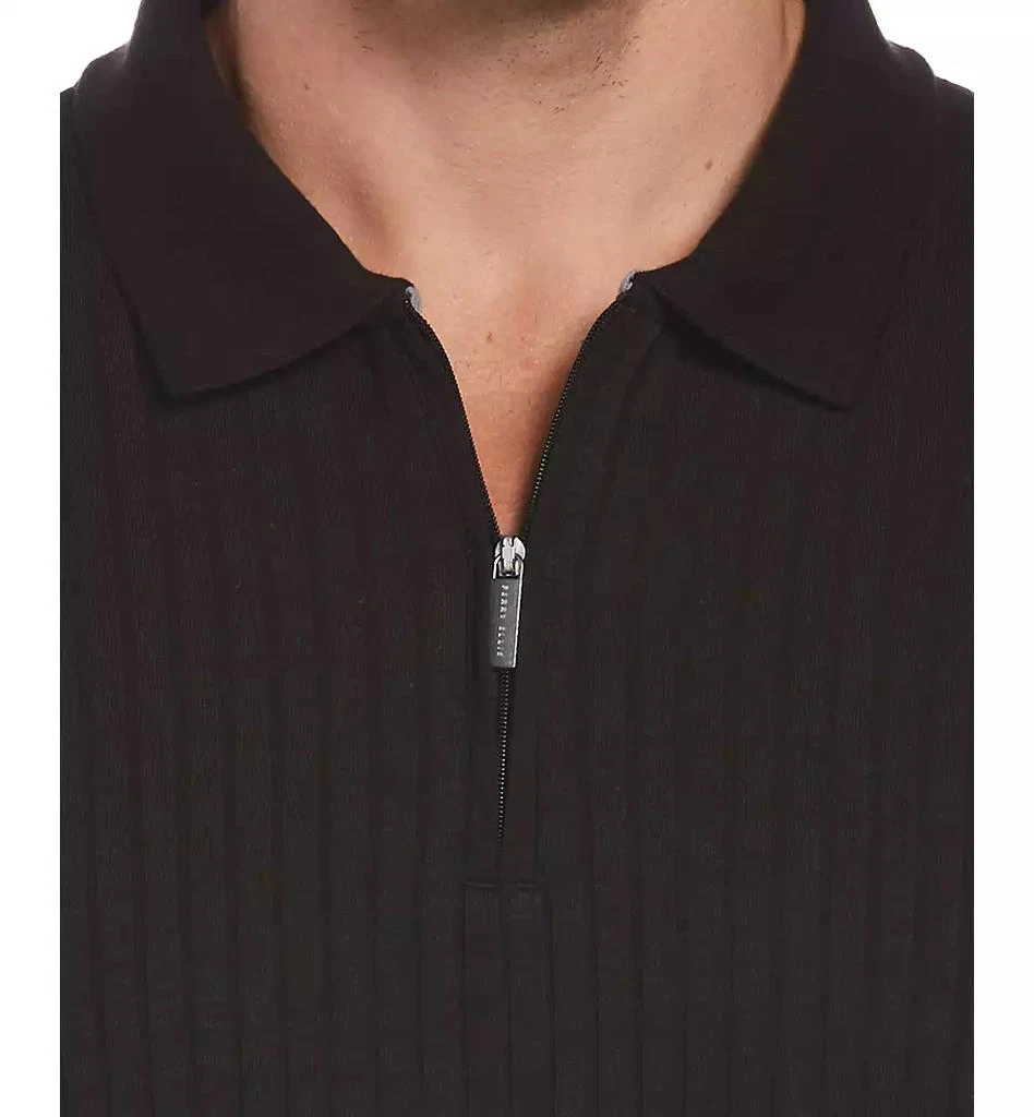 Perry Ellis Men's Slim-Fit Ribbed-Knit 1/4-Zip Polo Shirt 3