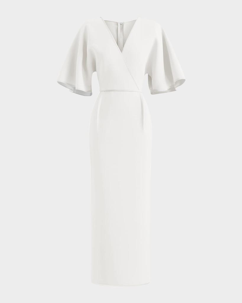 Maticevski Benefit Flutter-Sleeve Midi Dress