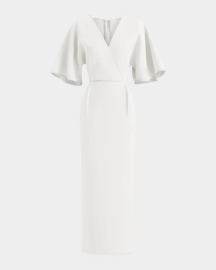Maticevski Benefit Flutter-Sleeve Midi Dress 1