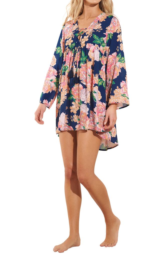 Maaji Peony Helena Floral Long Sleeve Cover-Up Dress