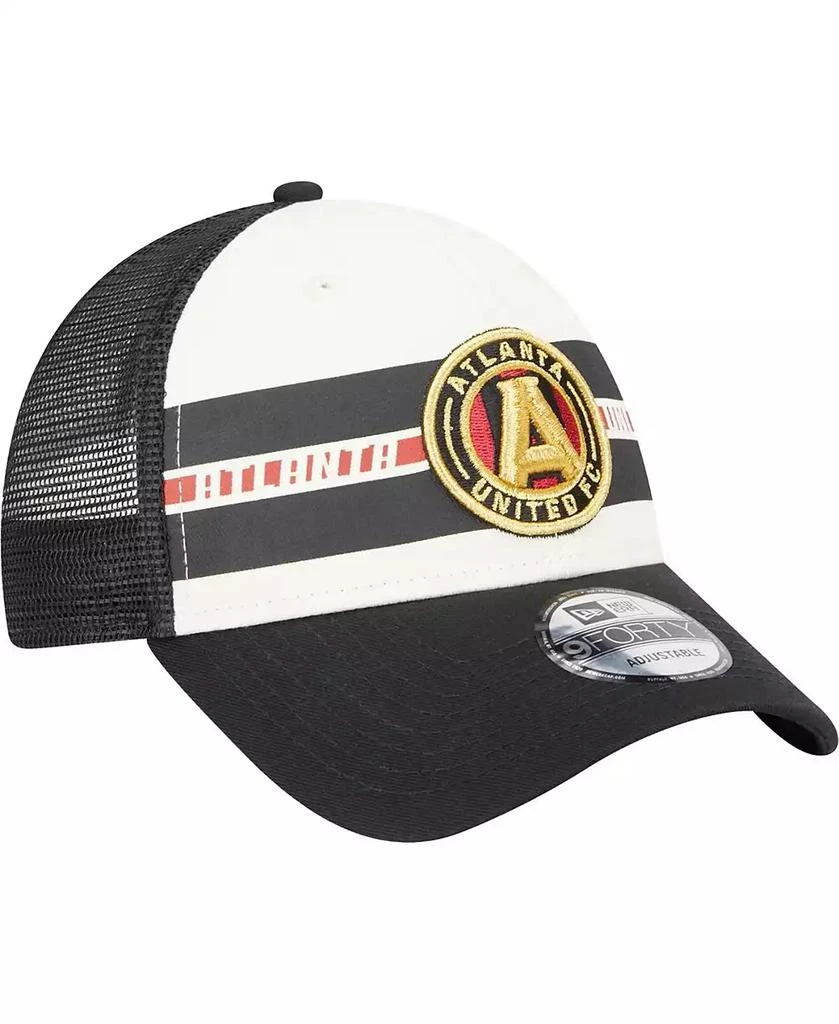 New Era Men's White, Black Atlanta United FC Team Stripes 9FORTY Trucker Snapback Hat 2