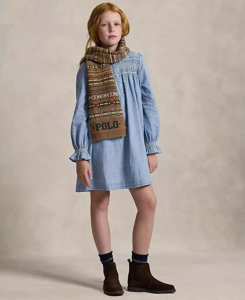 Ralph Lauren Girls 7-16 Smocked Ruffle Trim Dress 3