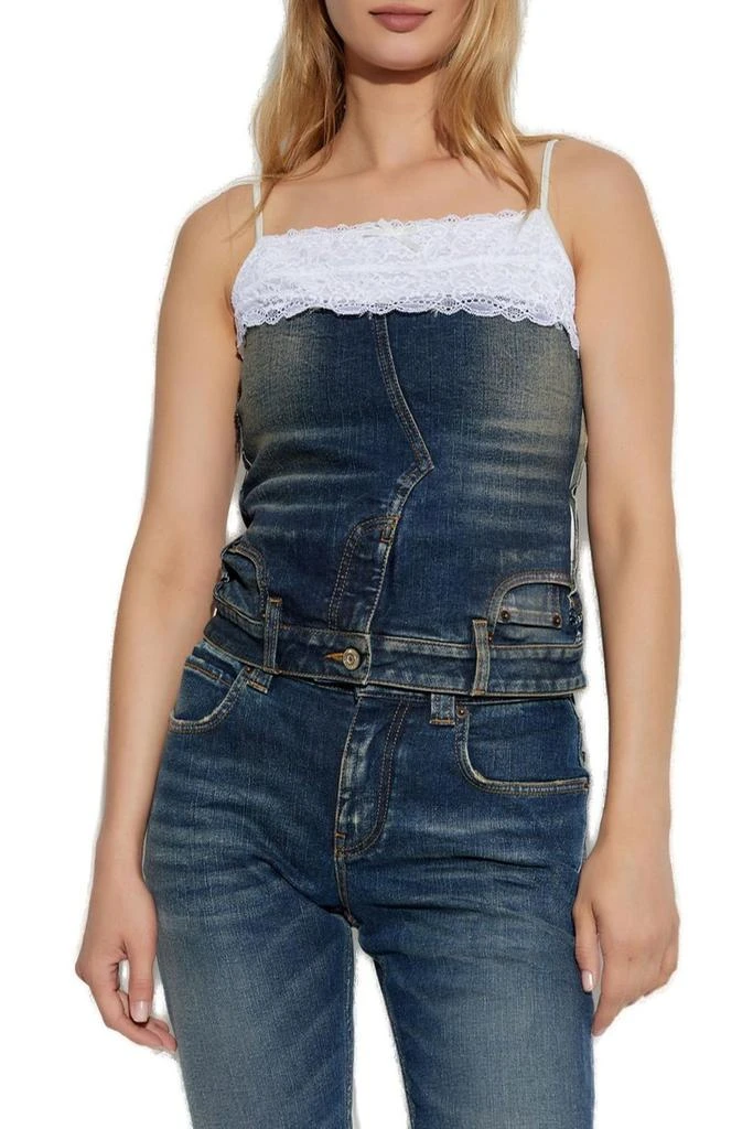 Balenciaga Balenciaga Lace Detailed Denim Top 2