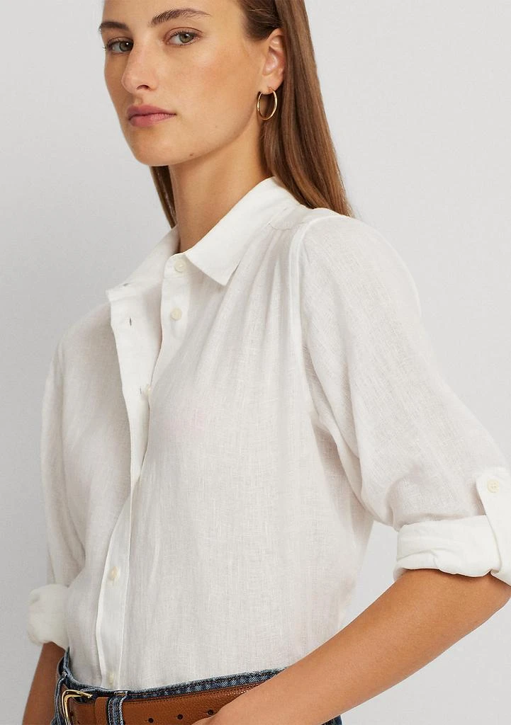 Ralph Lauren Petite Linen Roll Tab Sleeve Shirt 3