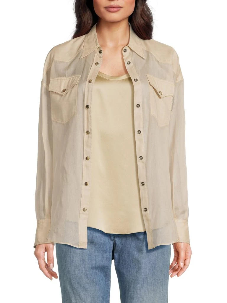 Brunello Cucinelli Western Button-Snap Shirt 1