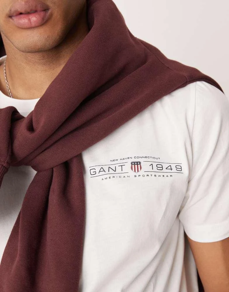 Gant GANT 1949 logo t-shirt in off white 2