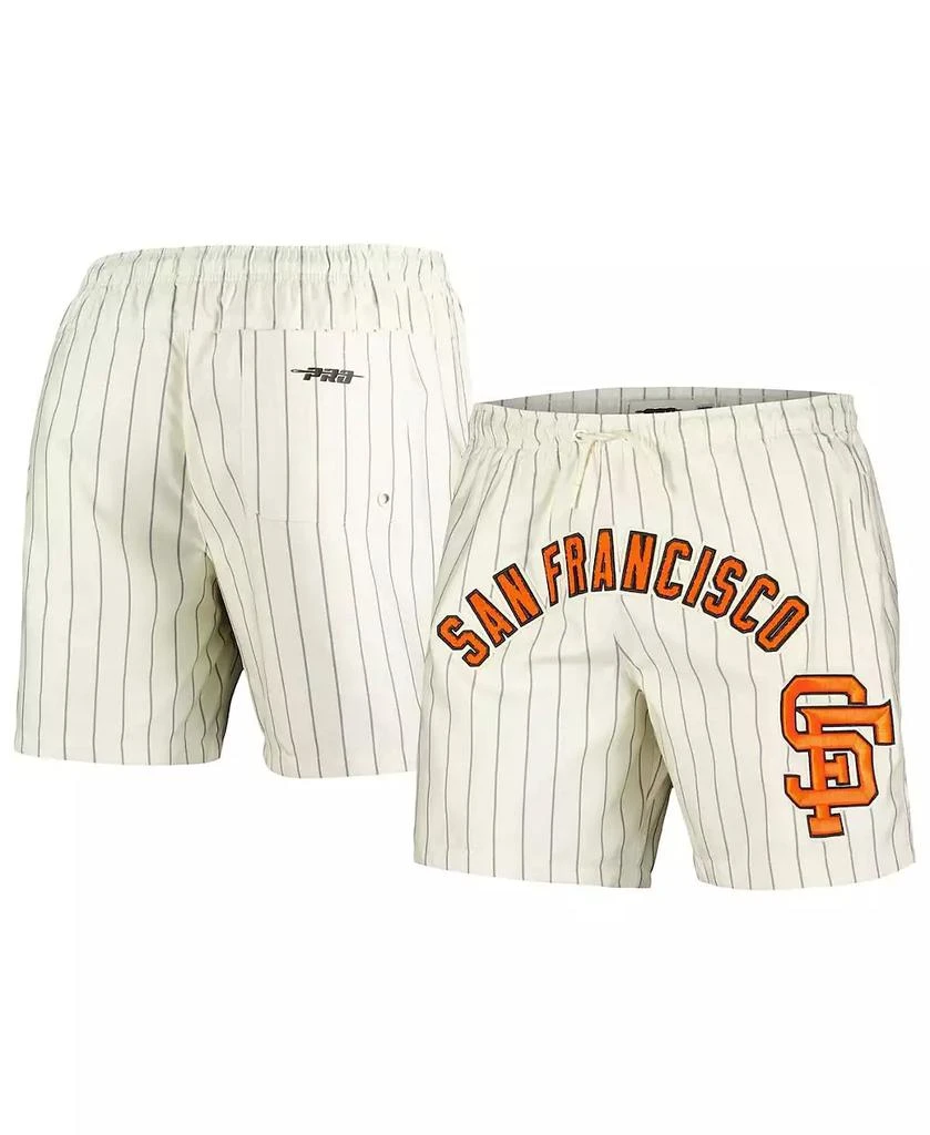 Pro Standard Men's Cream San Francisco Giants Pinstripe Retro Classic Woven Shorts 1