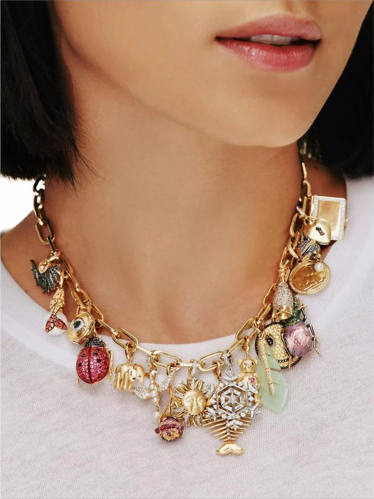 Annoushka Annoushka X Temperley 18K Yellow Gold, White Rhodium, Pearl &amp; 0.25 TCW Diamond Lovebirds Charm Pendant 2