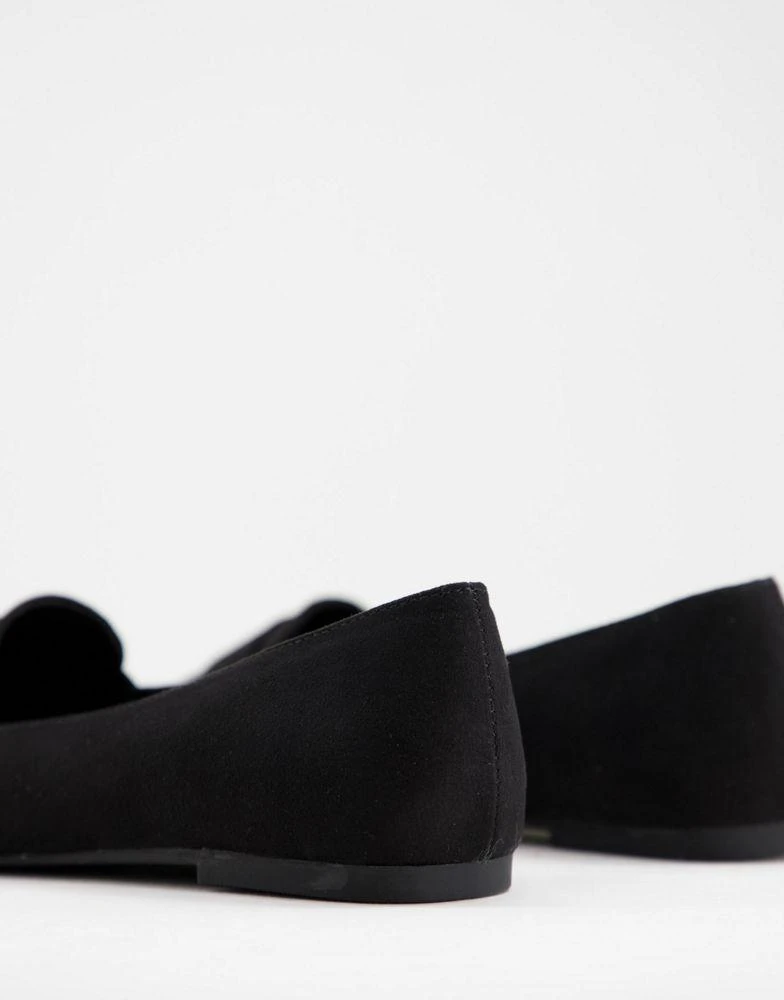 ASOS ASOS DESIGN Lilie loafer ballet flats in black suedette 2