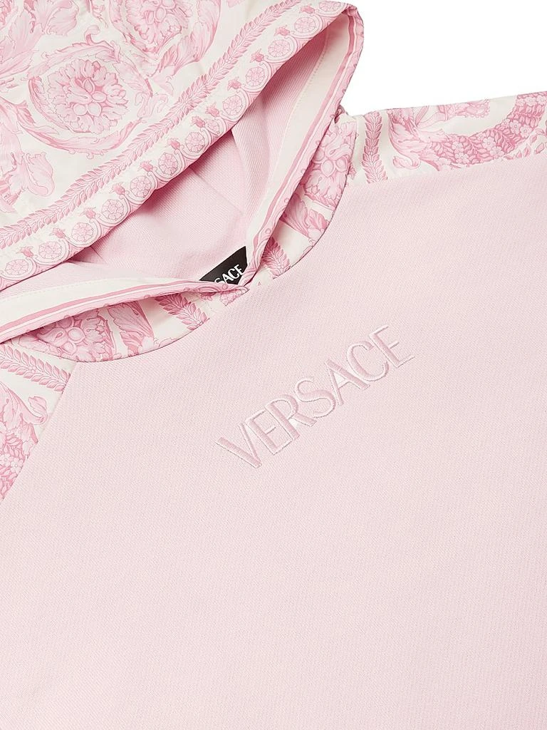 Versace Little Girl
s 
Girl
s Logo Barocco Foulard Fleece Hoodie 4
