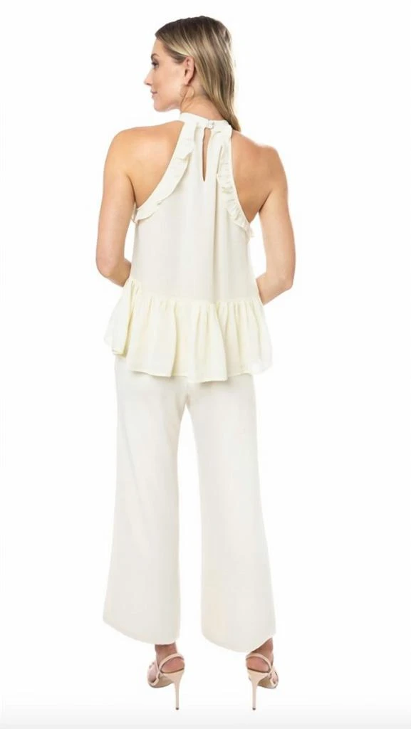 Julie Brown Ruffle Tank Top In Ivory Cream 3