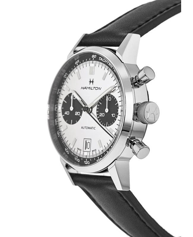 Hamilton Hamilton American Classic INTRA-MATIC AUTO Chronograph White Dial Leather Strap Men's Watch H38416711 3