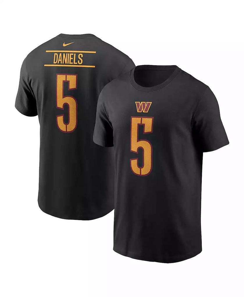 NIKE Men's Jayden Daniels Black Washington Commanders 2024 NFL Draft Player Name Number T-Shirt