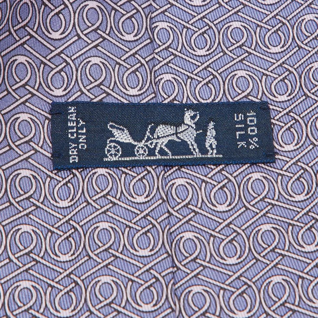 Hermes Hermès Purple Printed Silk Classic Tie 5