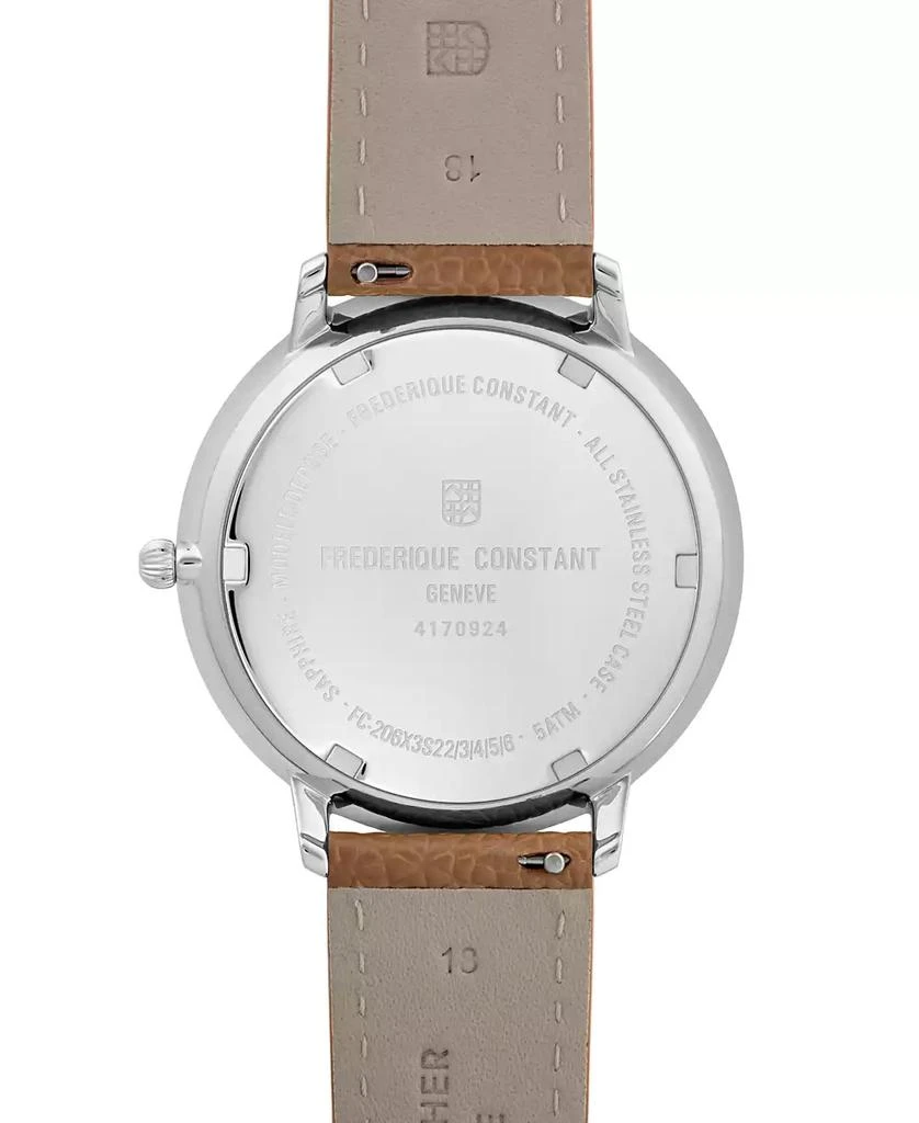 Frederique Constant Men
s Classics Quartz Moonphase Brown Leather Strap Watch 39mm 3