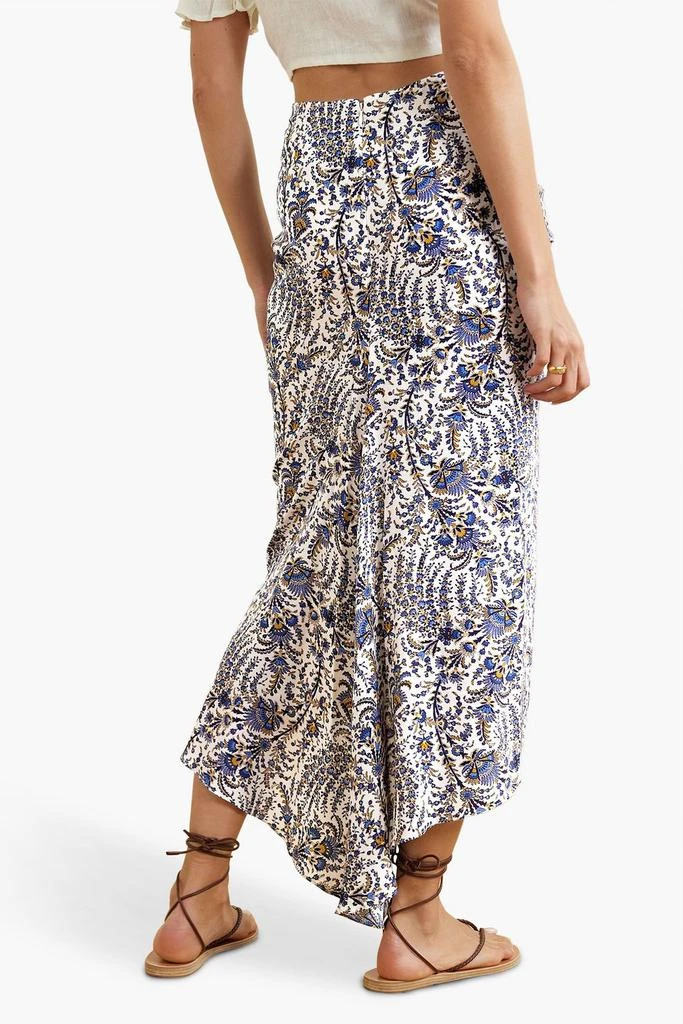 VERONICA BEARD Pixie asymmetric printed stretch-silk georgette skirt 3