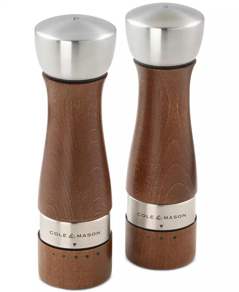 Cole & Mason Oldbury Walnut-Stained Salt & Pepper Mill Set 1