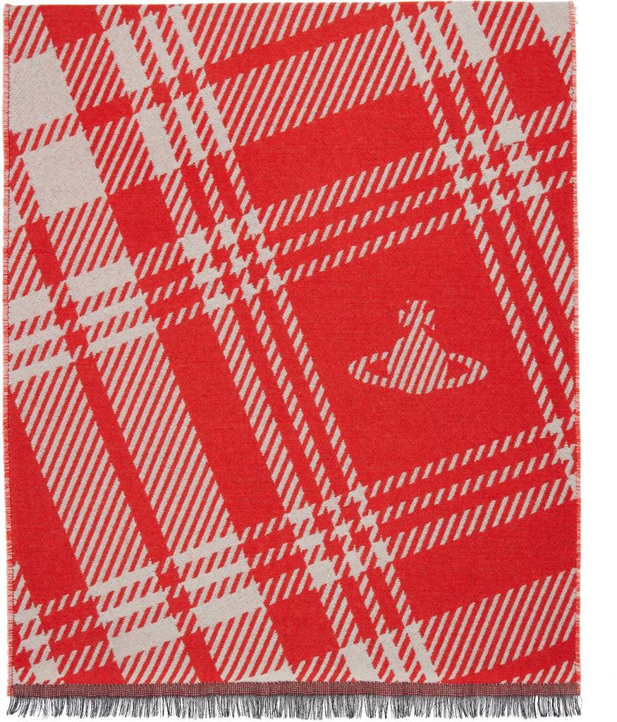 Vivienne Westwood Red & White Tartan Scarf 1