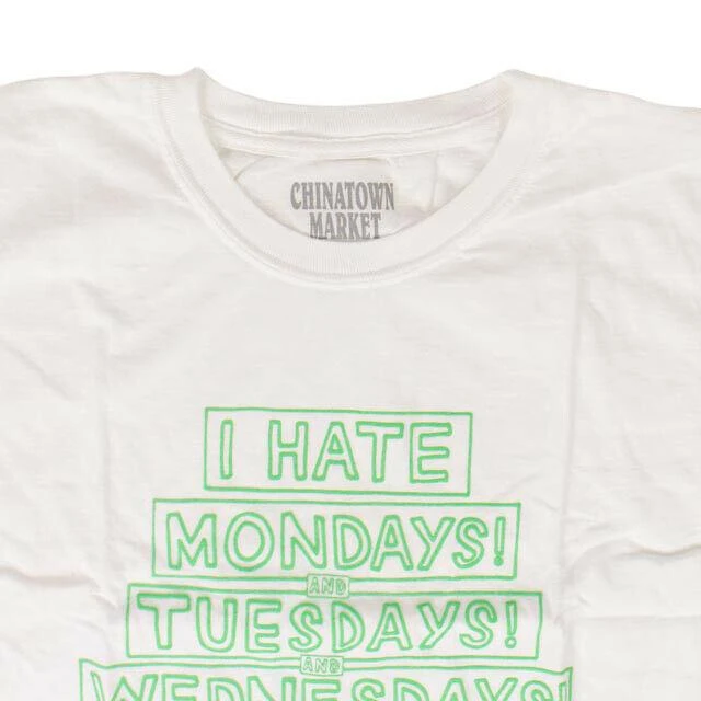 Chinatown Market White & Green "I Hate" Short Sleeve T-Shirt 1