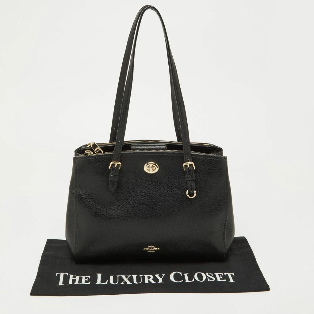Coach Coach Black Leather Turnlock Carryall 29 Satchel 14