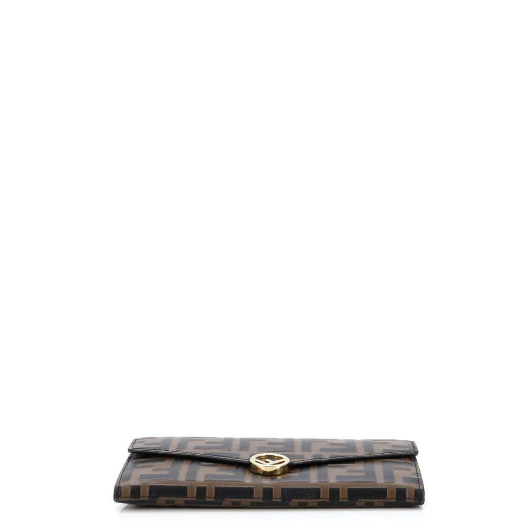 Fendi F is  Continental Chain Wallet Zucca Embossed Leather 4