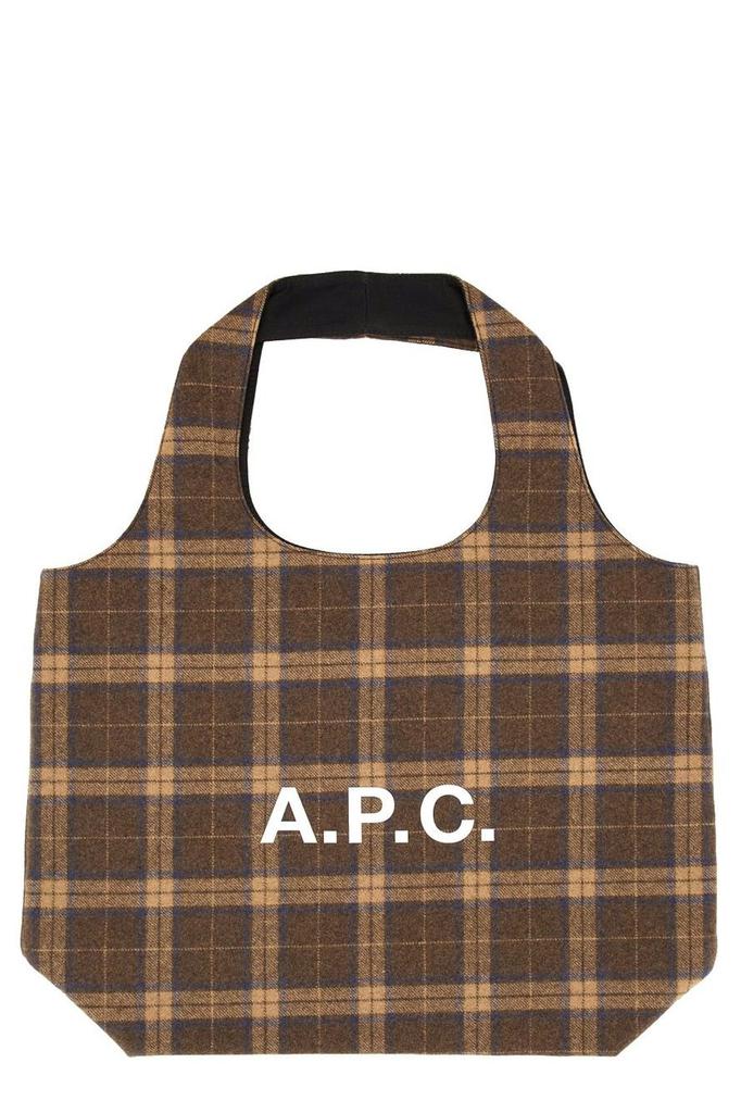 A.P.C. Two-tone Denim And Leather Mini Axel Shopping Bag