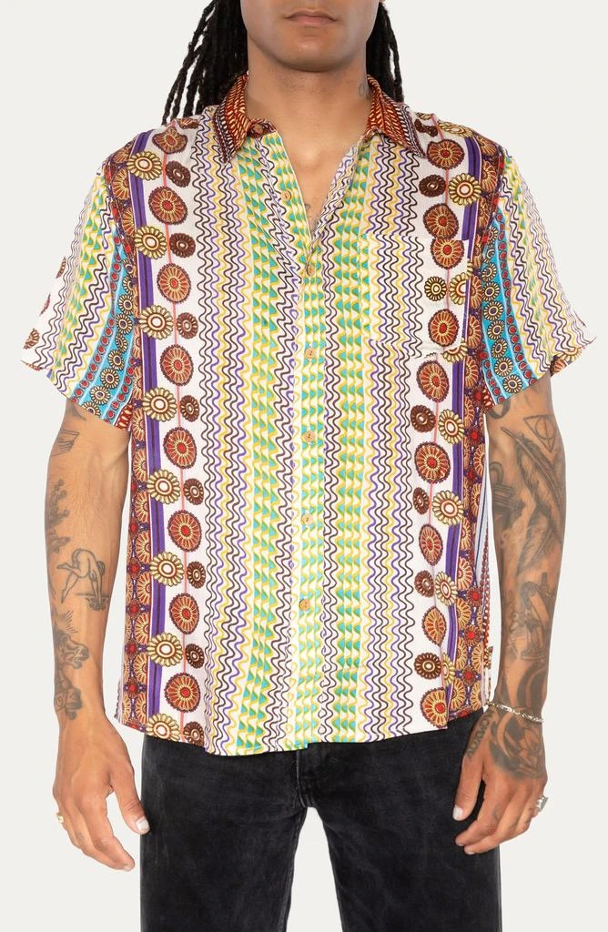 Raga Floral Short Sleeve Button-Up Shirt 1