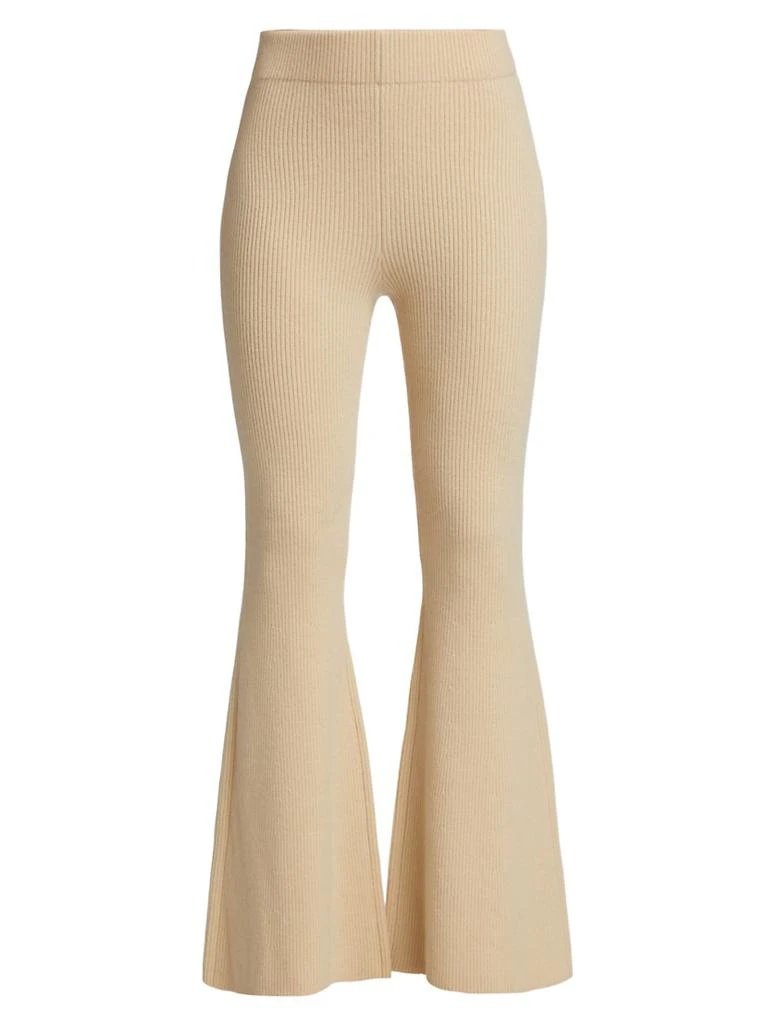 FRAME Rib-Knit Cashmere-Blend Flare Pants 1