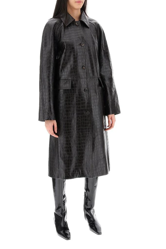 Totême crocodile embossed leather coat 2