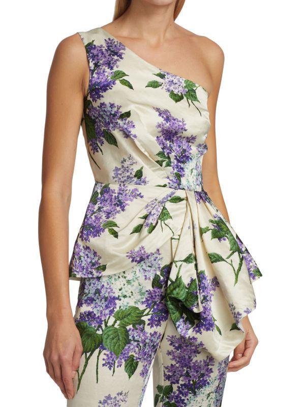 Libertine Lilac Garden Linen Blend Peplum Top