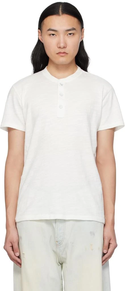 Rag & Bone White Classic Cotton Henley 1