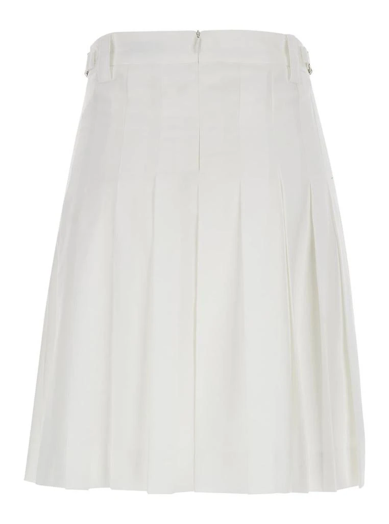 Dunst White Midi Pleated Skirt In Techno Fabric Woman 2