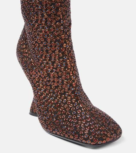 Dries Van Noten 105 glitter wedge knee-high boots 5