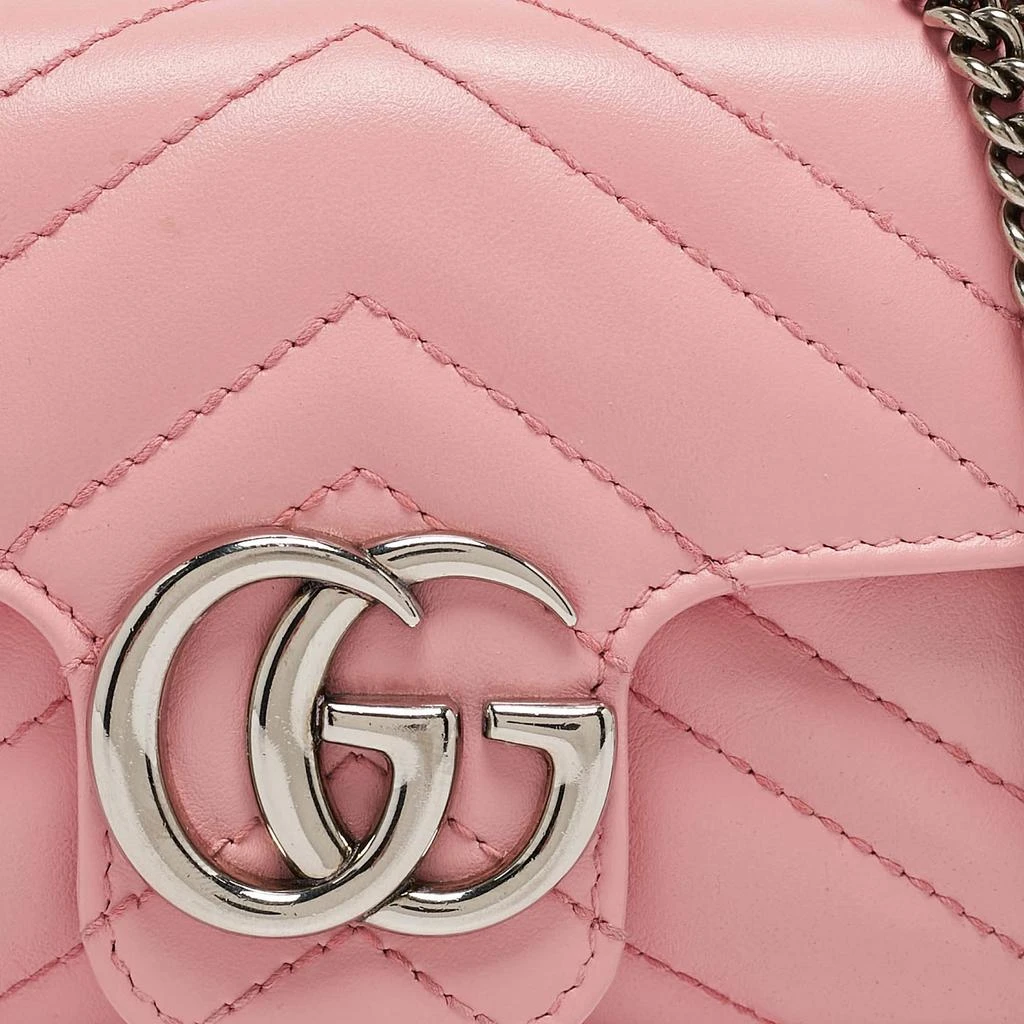 Gucci Gucci Pink Matelassé Leather GG Marmont Super Mini Shoulder Bag 5