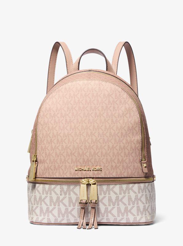 Michael Kors Rhea Medium Color-Block Logo Backpack