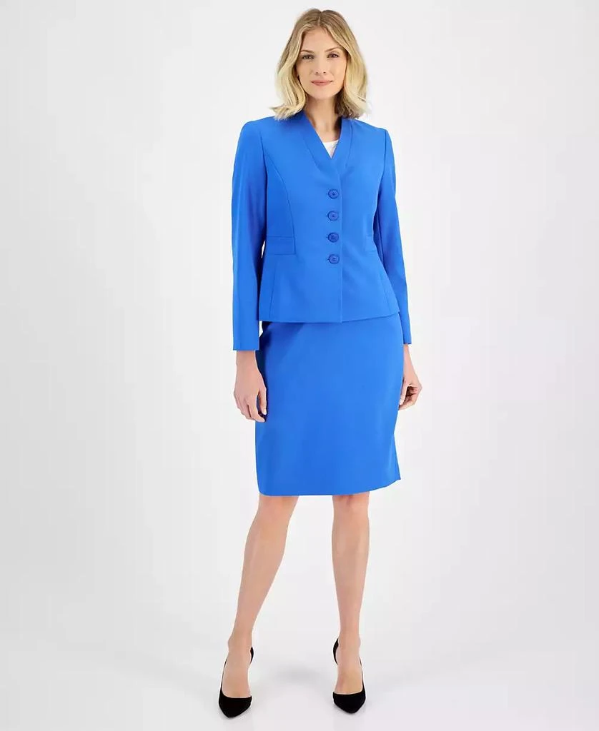 Le Suit Women
s Stand-Collar Pencil Skirt Suit Set