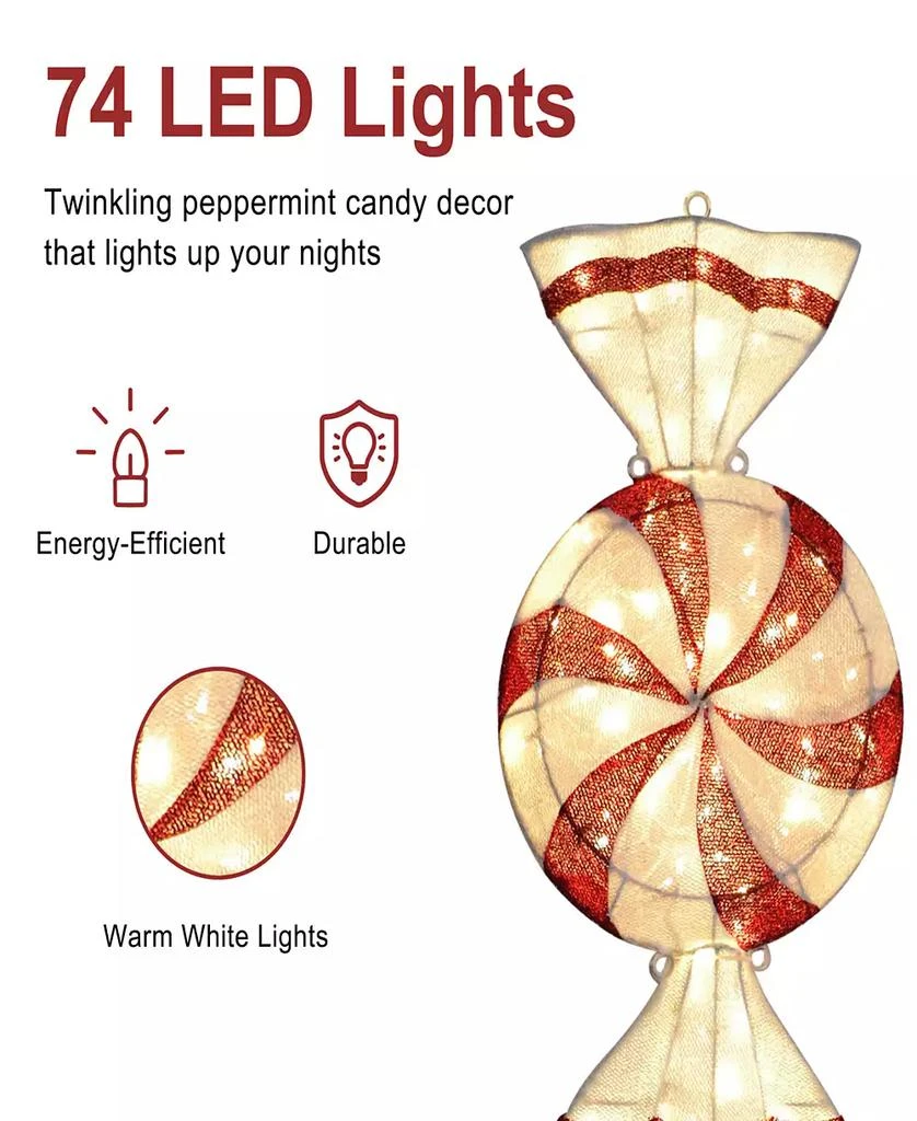 Puleo International 6
 Pre-Lit Outdoor Peppermint Candy Pathway Stake Christmas Décor 4