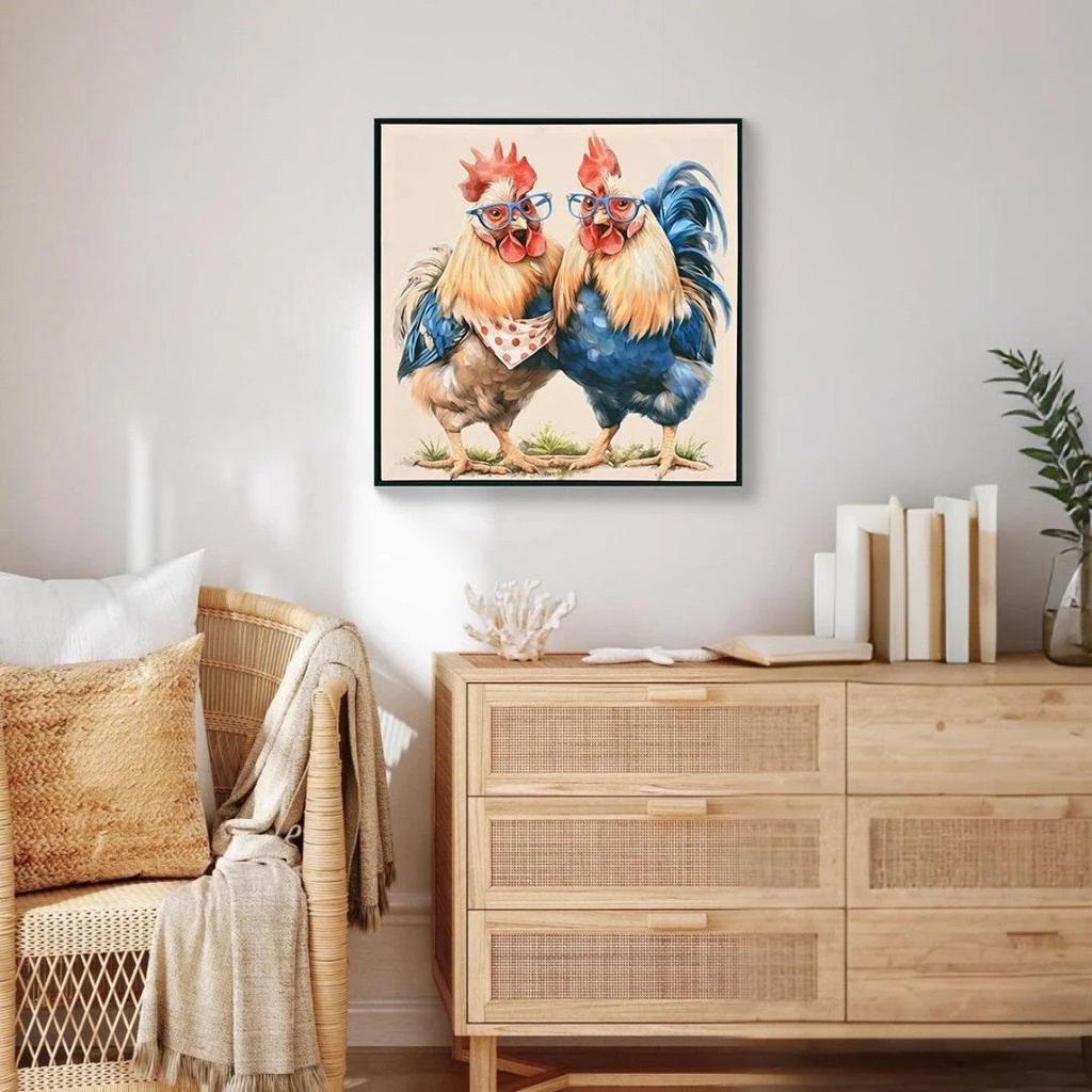 Maison Boucle 24" x 24" Rustic Framed Artwork Wall Decor Pictures 2