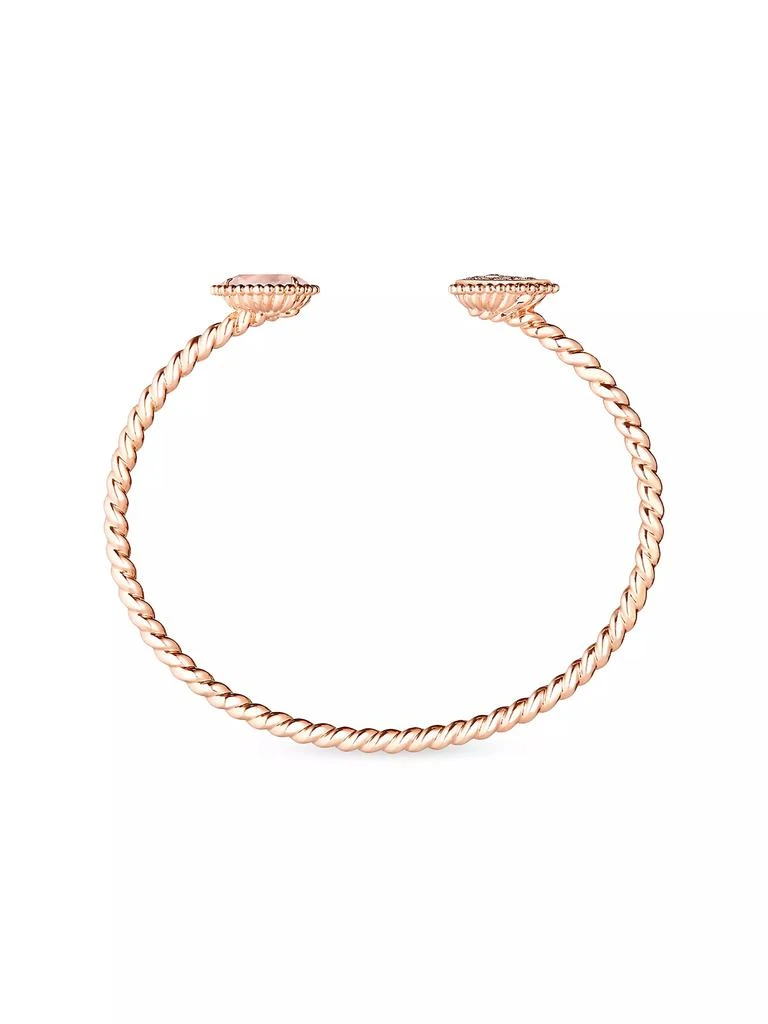 Boucheron Serpent Bohème 18K Rose Gold, 1.36 TCW Diamond & Pink Quartz Cuff 4