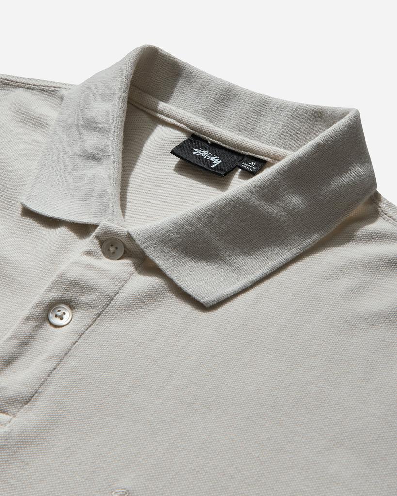 STUSSY Men's Classic Pique Polo Off White - Polo Shirts