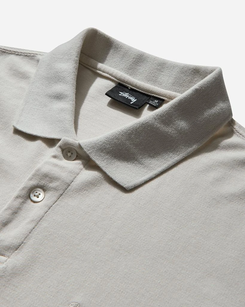 STUSSY Men's Classic Pique Polo Off White 3